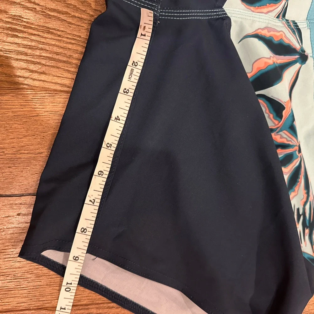 Men's Billabong Navy Blue and Turquoise Board Shorts